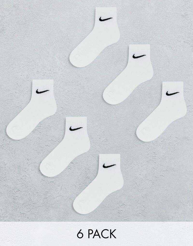 

Белые носки до щиколотки из шести пар Nike Everyday Cushioned