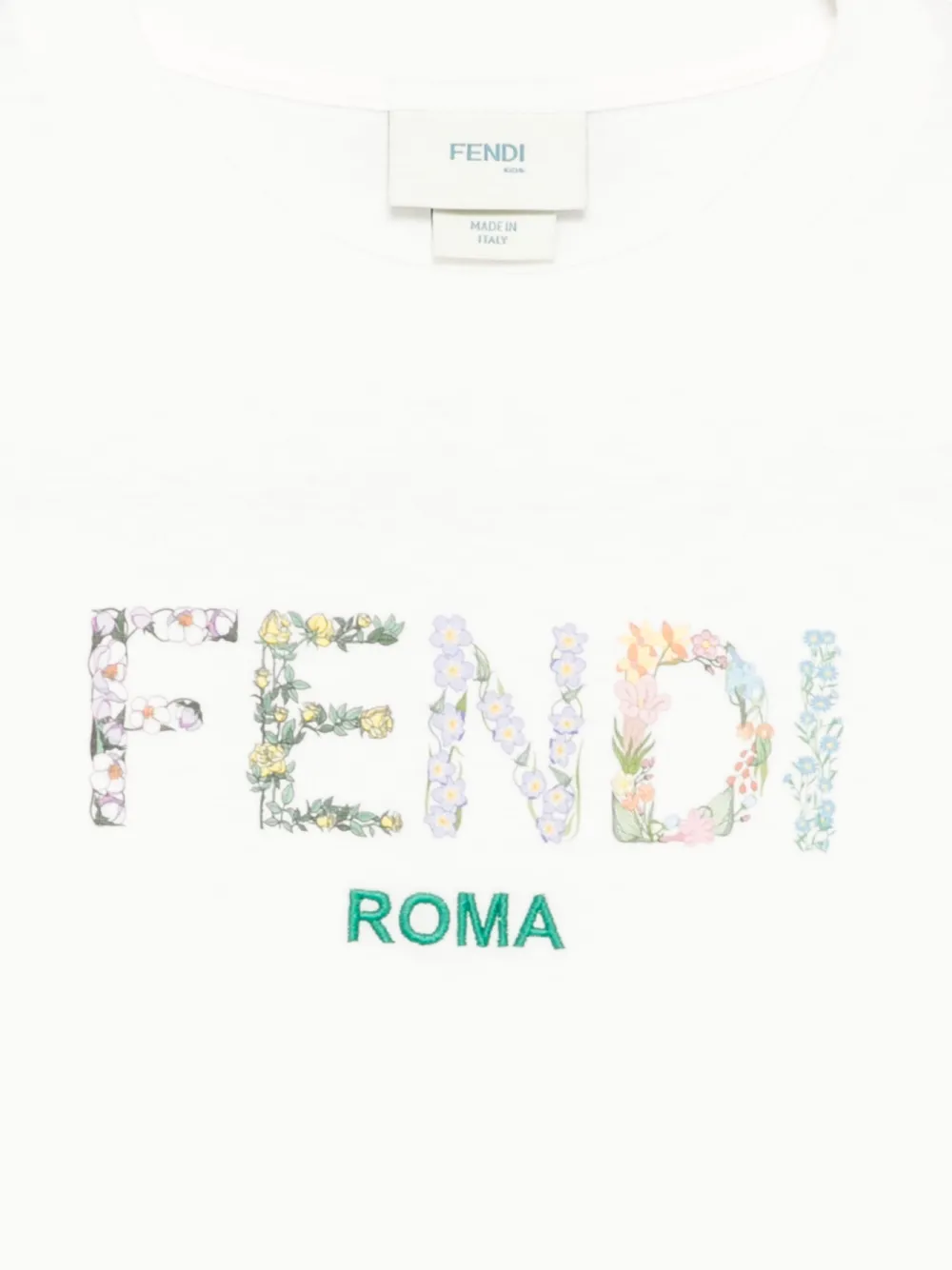 Хлопковая футболка FENDI KIDS, белый — фото 3