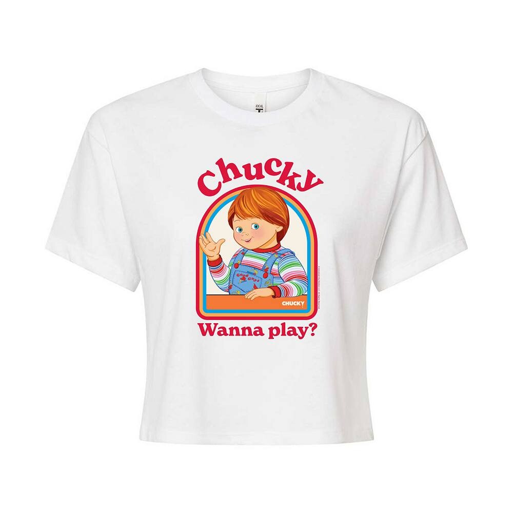

Укороченная футболка Chucky Wanna Play для юниоров Licensed Character, белый