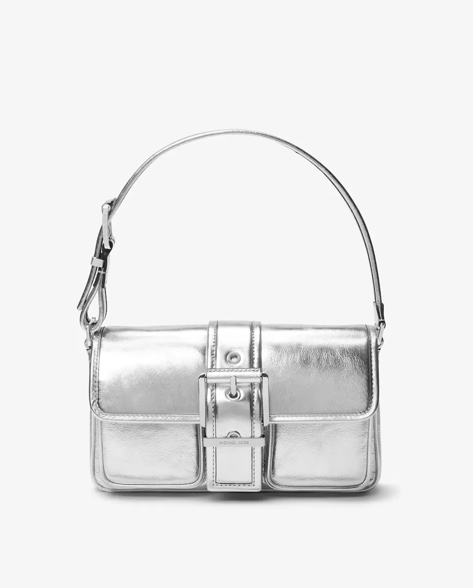

Кожаная сумка через плечо Colby с крупной пряжкой Michael Michael Kors, серебряный