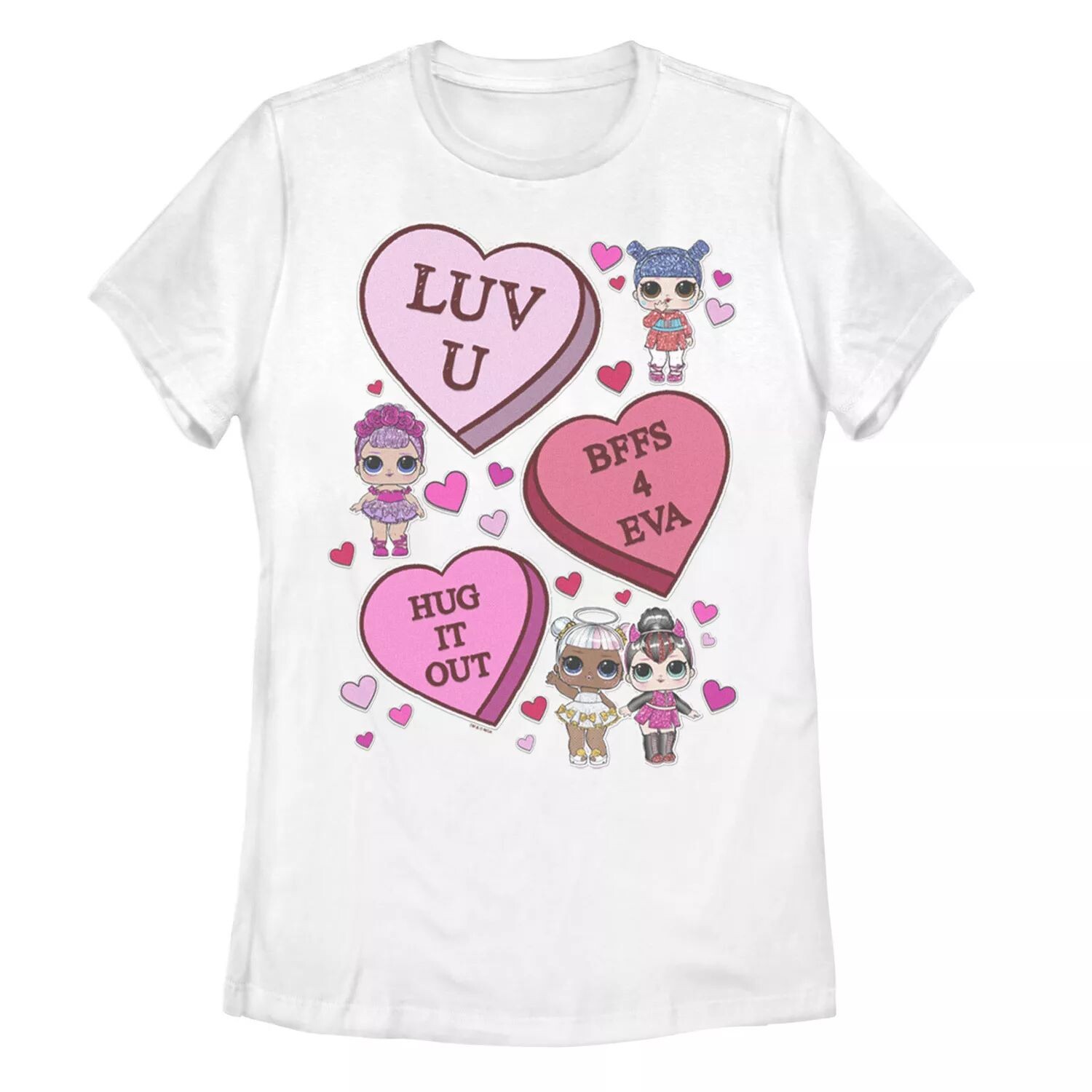 

Юниорская L.O.L. Сюрприз! Футболка с рисунком Candy Hearts ко Дню святого Валентина Licensed Character