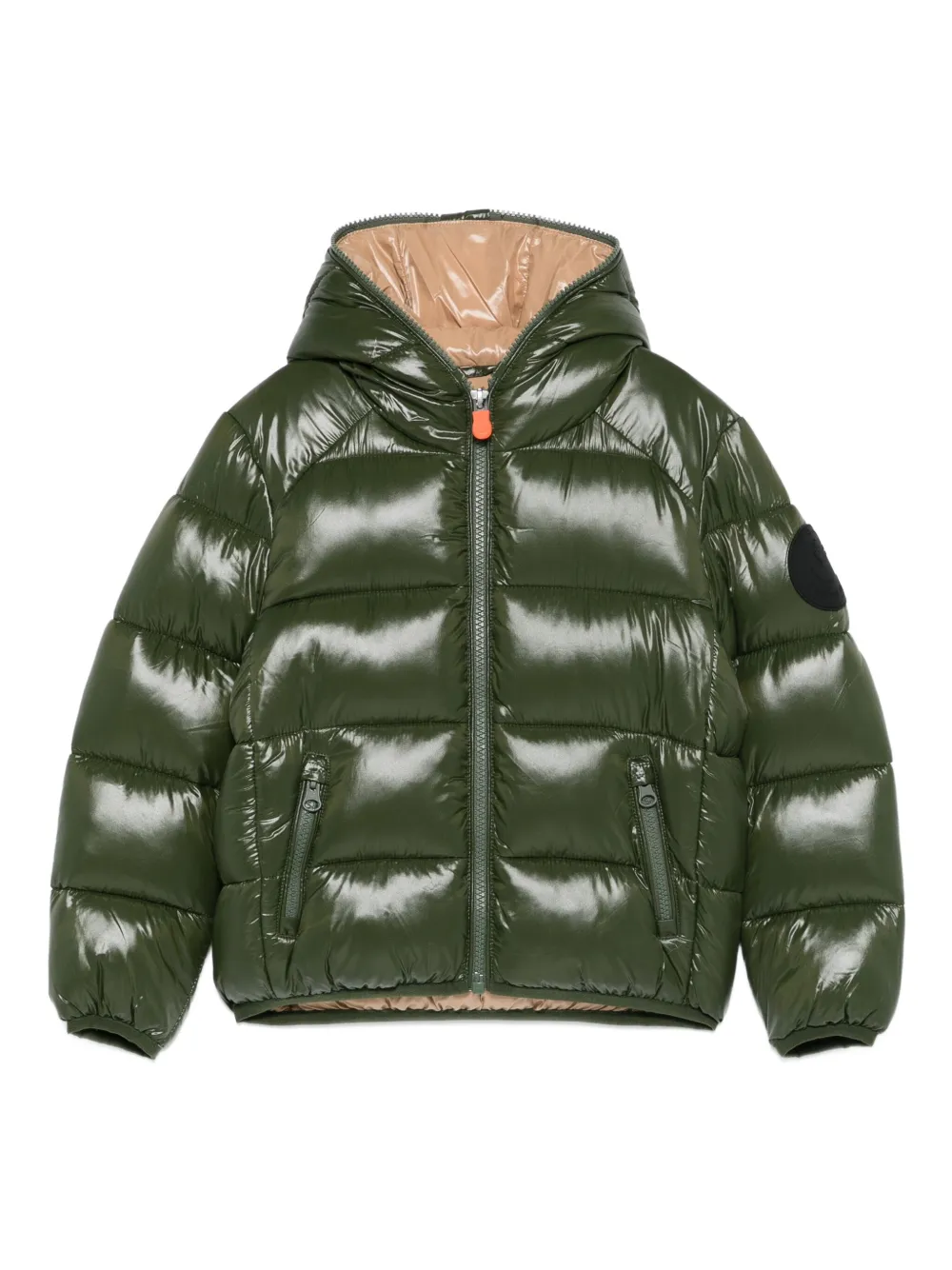 

Пуховик с нашивкой-логотипом Save The Duck Kids, зеленый