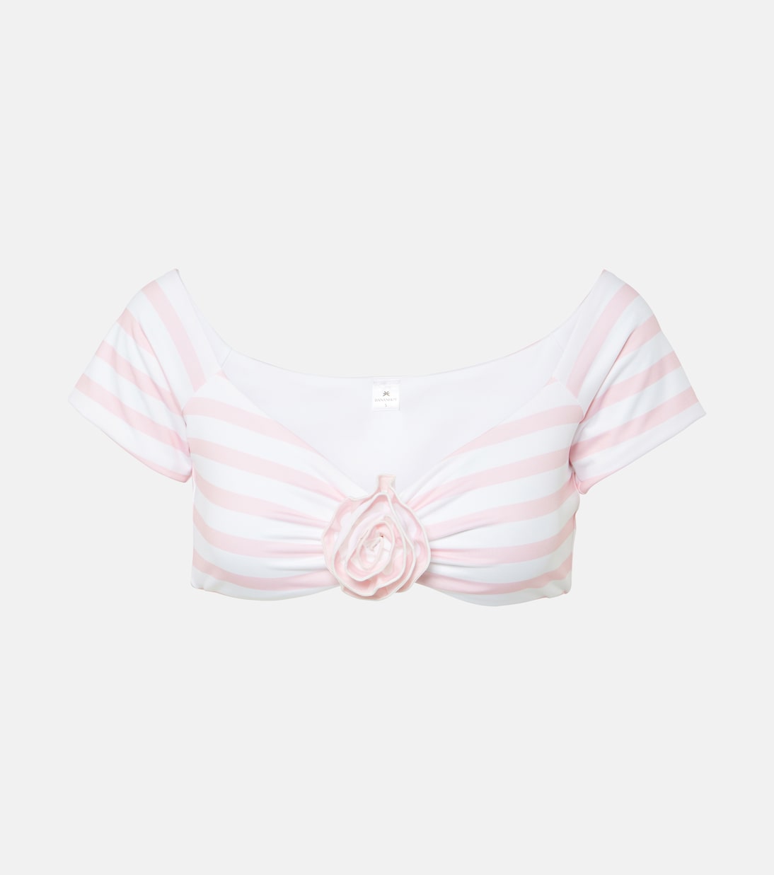

Укороченный топ с открытыми плечами в полоску от Стефани Bananhot, Pink Stripe