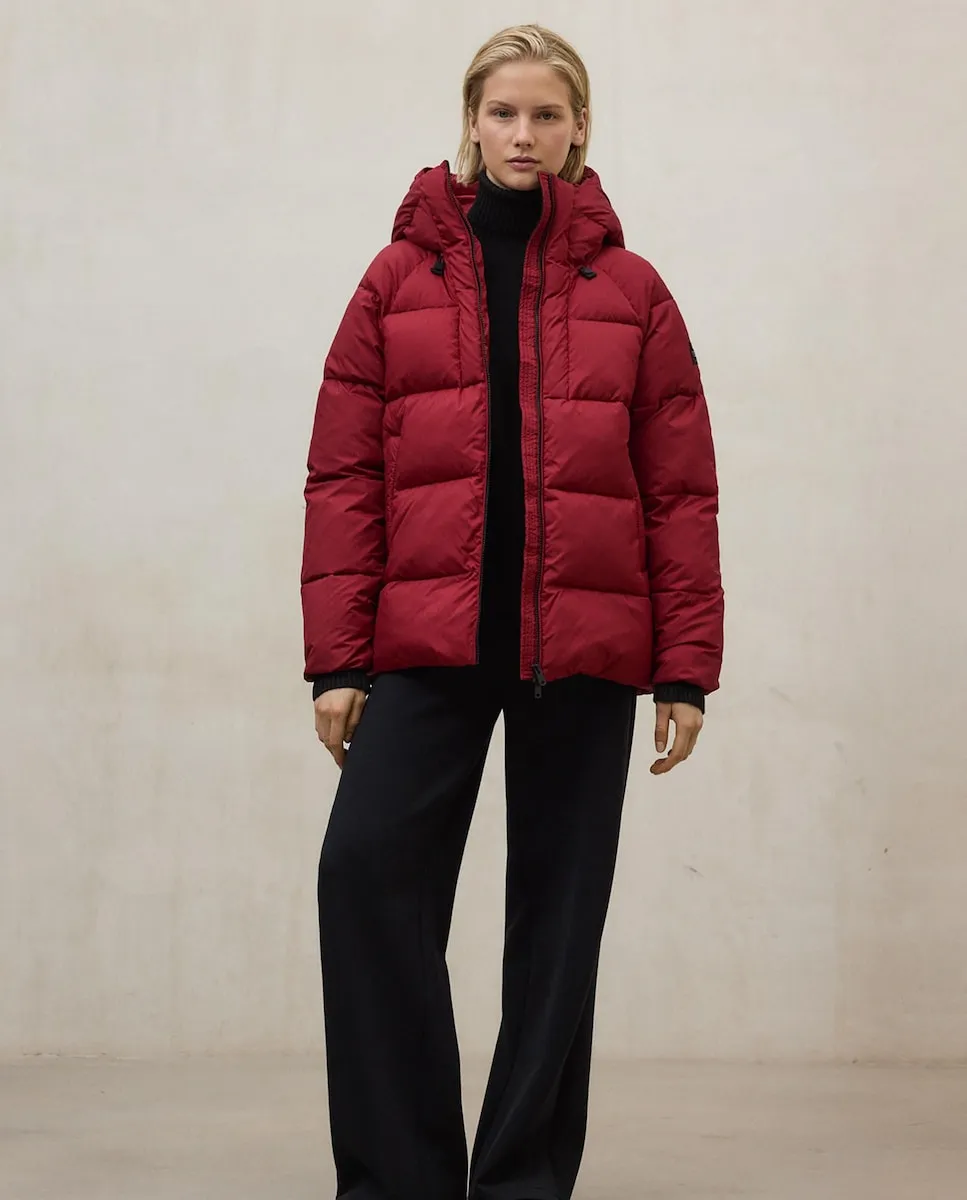 

Женское пальто с капюшоном и двусторонней застежкой-молнией Ecoalf, красный