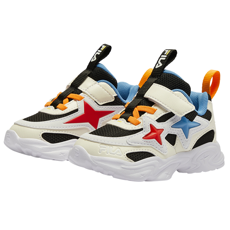Износостойкие дышащие низкие кроссовки Polaris для младенцев и малышей FILA KIDS, черный/белый — фото 3