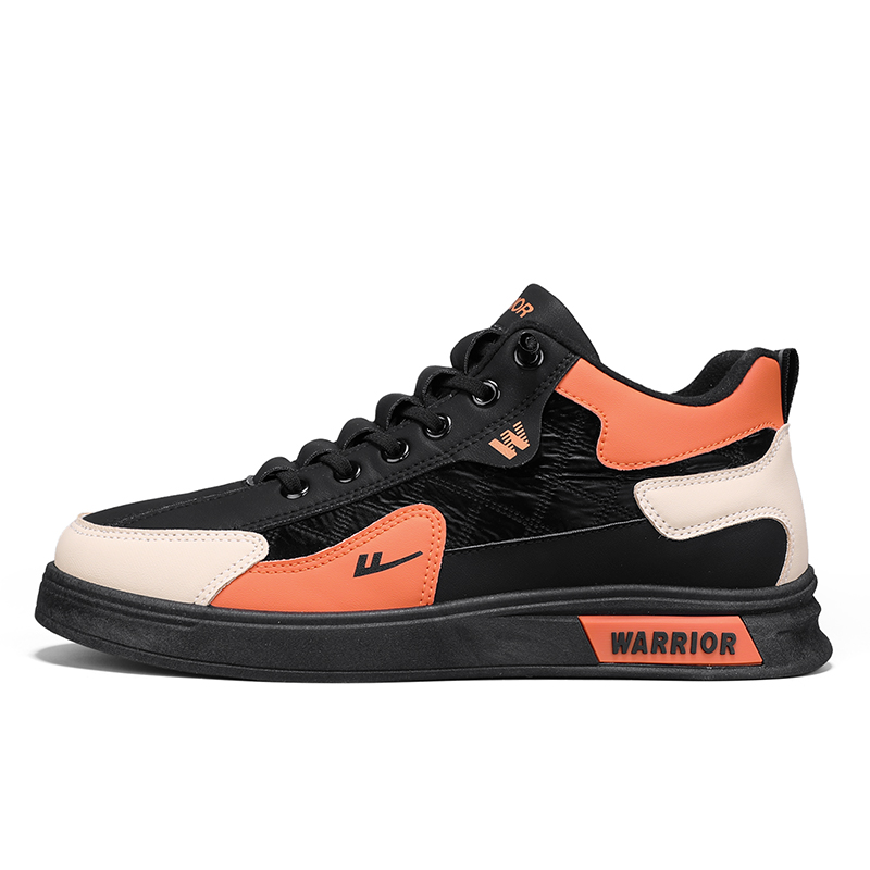 

Износостойкие дышащие скейтбордистские кроссовки для мужчин Warrior, черный оранжевый
