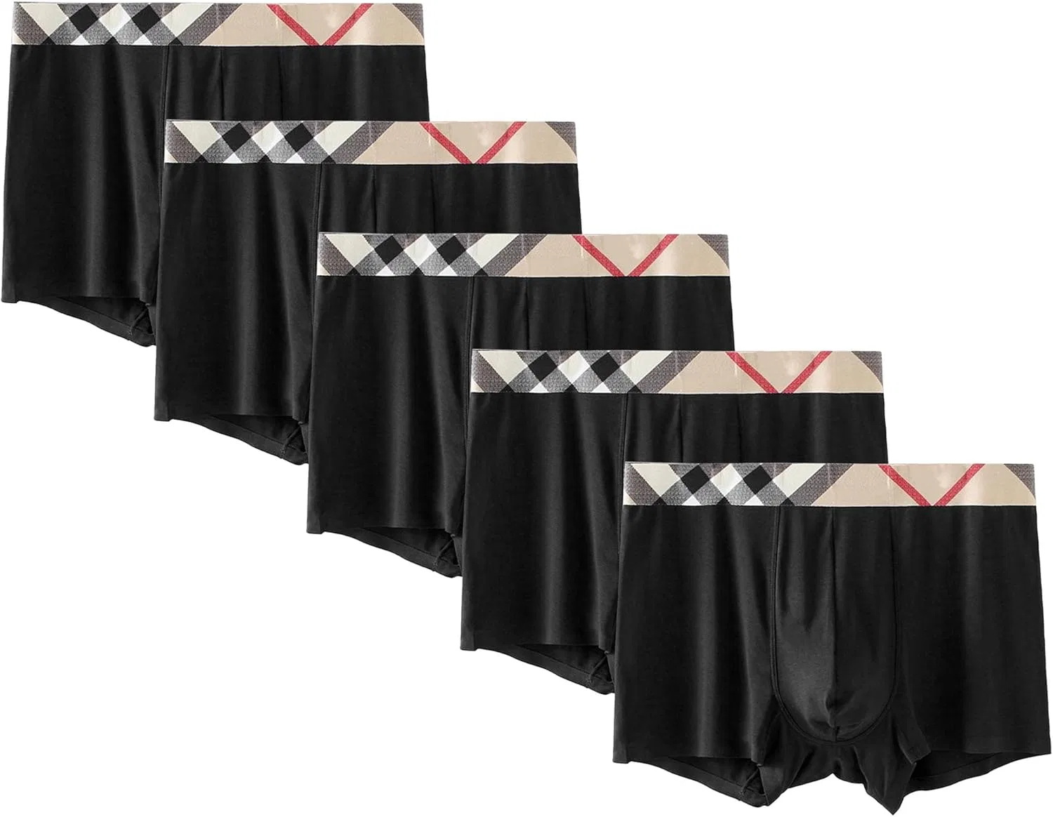 Трусы боксеры из модала, мягкие, Black-5pc