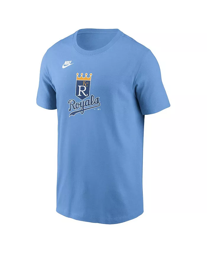 Мужская футболка Kansas City Royals Cooperstown Collection с логотипом команды в светло-голубом цвете Nike — фото 2