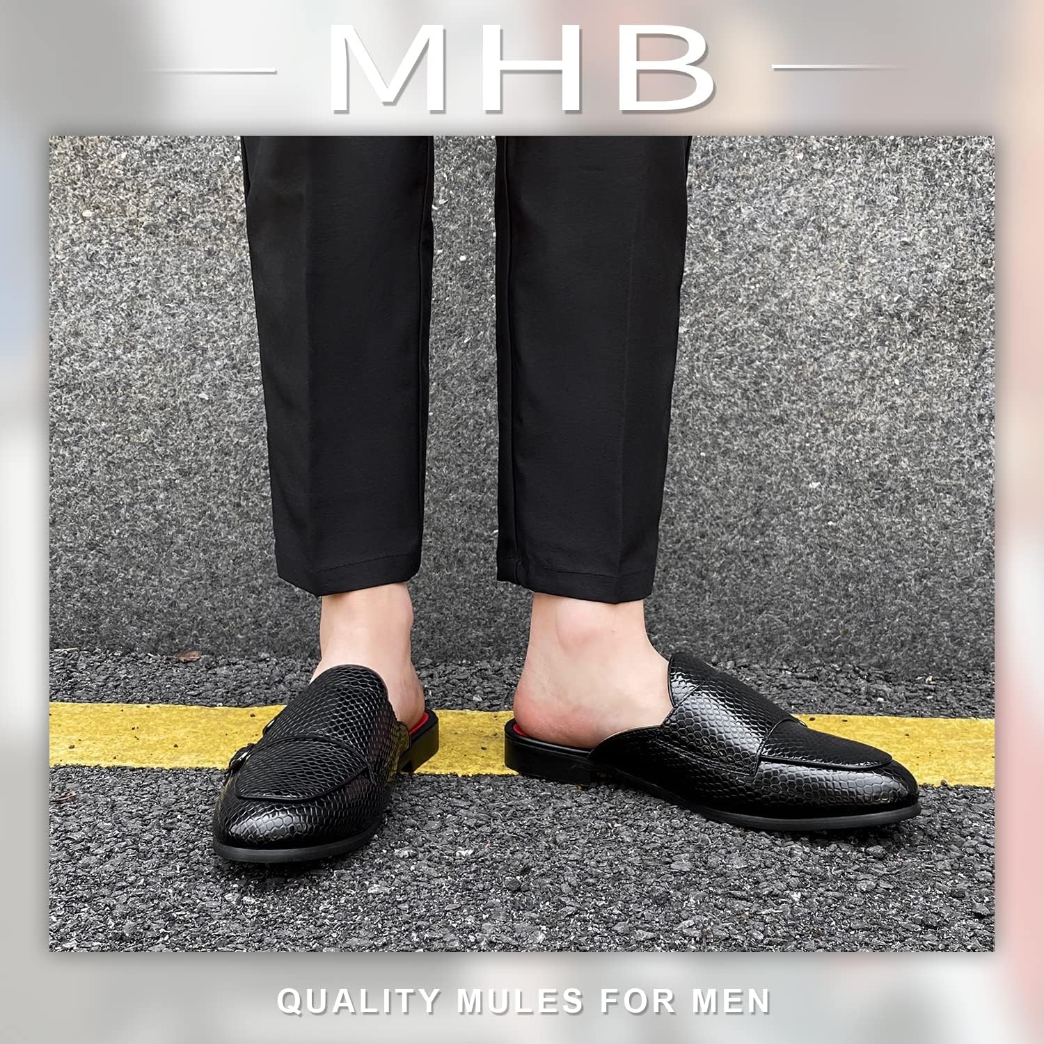 Мужские мюли стильные на мягкой подошве Mhb, черный — фото 3