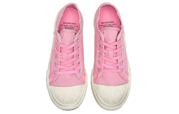 Кроссовки paris low top sneakers 'washed pink cotton and white rubber' Balenciaga, розовый — фото 3