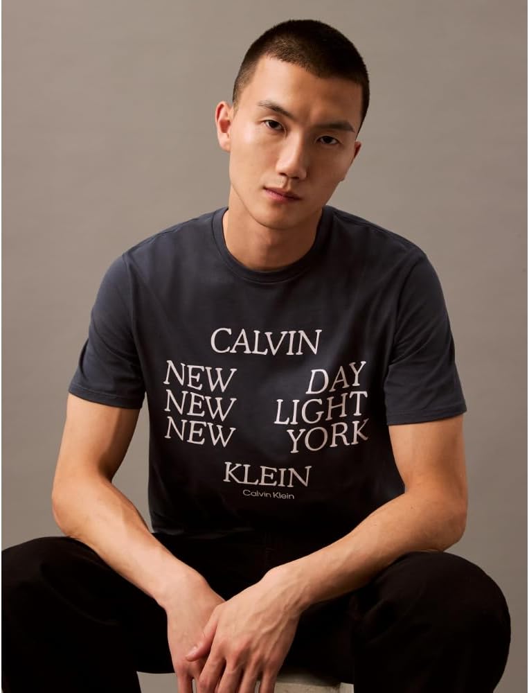 Мужские футболки с графическим принтом Calvin Klein, Ink W/ White — фото 4
