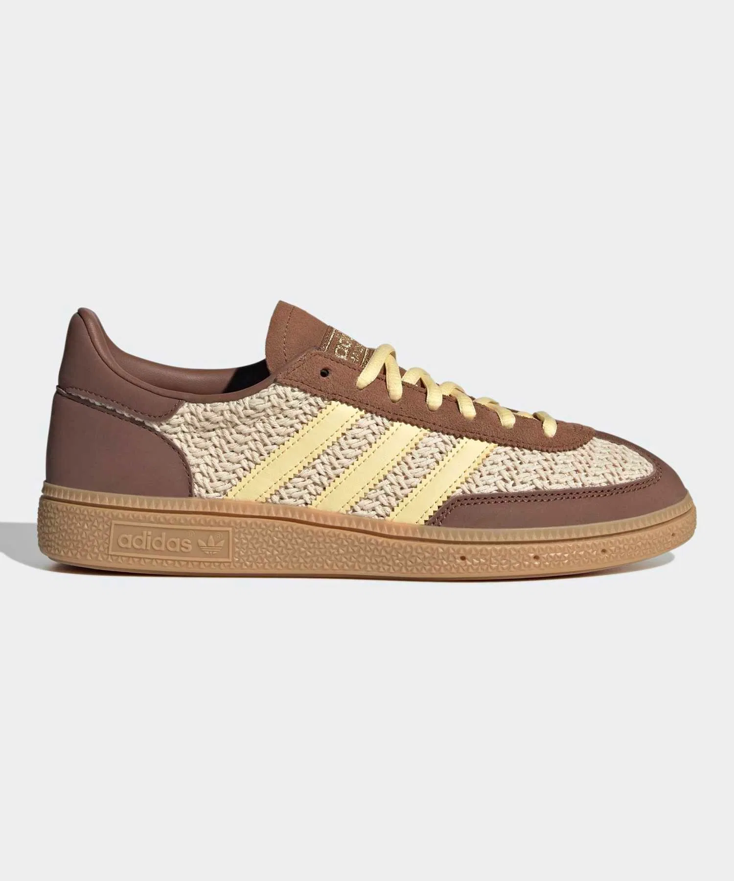 Унисекс кроссовки Handball Spezial из текстиля и кожи Adidas коричневые