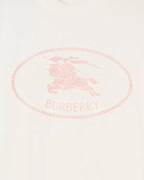 Футболка Burberry с вышитым рыцарем, Chalk/Pink — фото 2