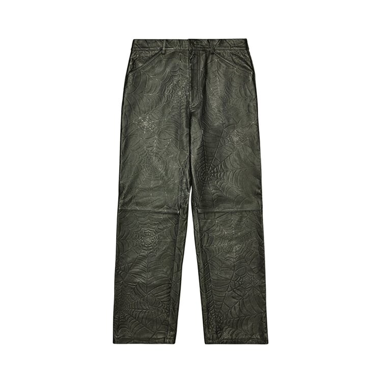 

Брюки Sp5der Debossed Web Leather Pant, черный