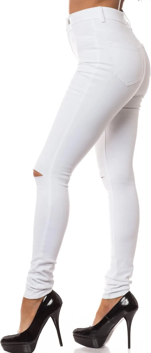 

Джинсы Aphrodite High Waisted для женщин — зауженные, с высокой посадкой и потертостями на коленях AP Blue