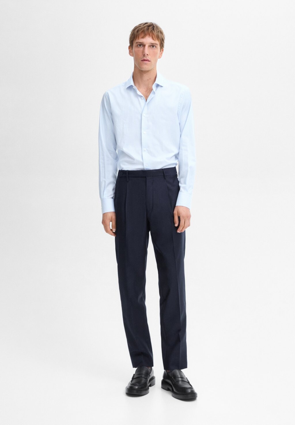 

Рубашка SLIM-FIT STRIPED Massimo Dutti, светло-голубой