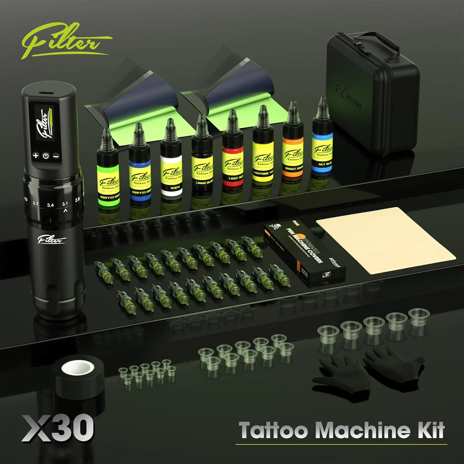 Беспроводной тату-аппарат «X30» с 7 режимами хода и блоком питания от EZ Tattoo Machine Ez Tattoo — фото 4