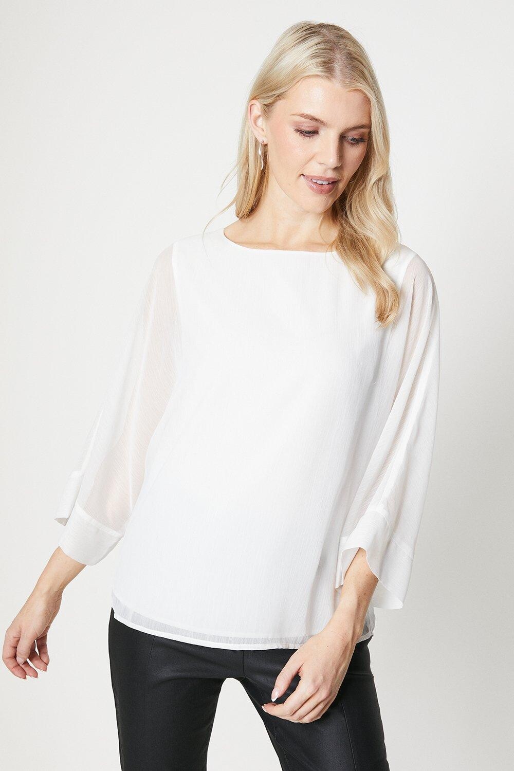 

Шифоновая блузка «летучая мышь» Debenhams, белый