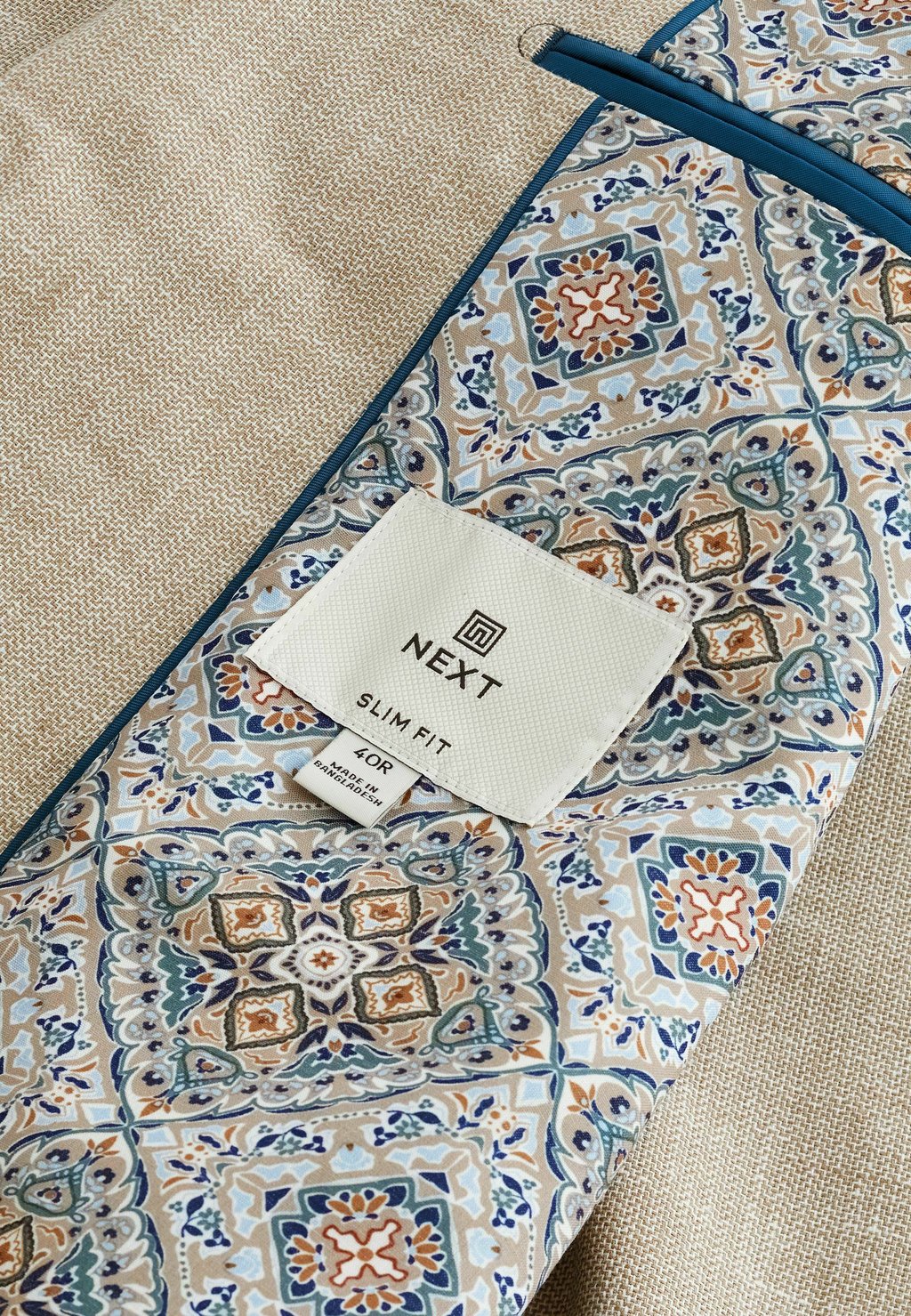 

Пиджак-блейзер SLIM FIT TEXTURED LINEN BLEND Next, бежевый