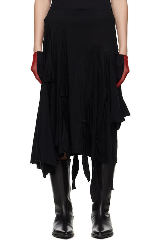 

Юбка миди с тонкими бретелями Yohji Yamamoto, черный