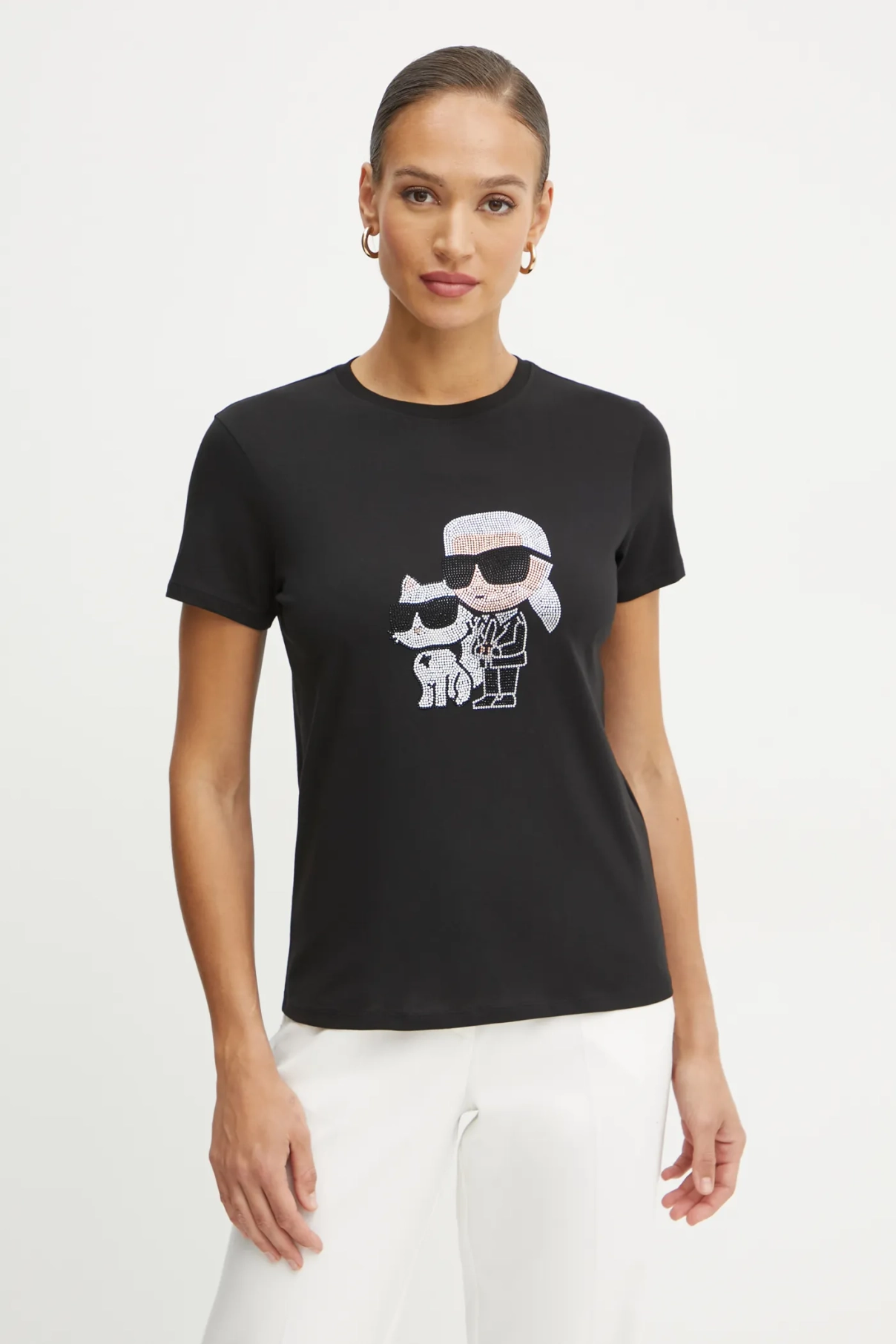 

Хлопковая футболка Karl Lagerfeld, черный