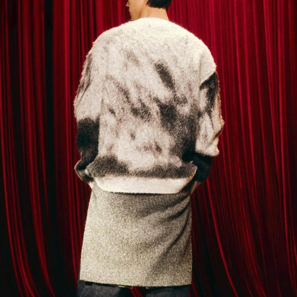 Мужской свитер с круглым вырезом Frosted White ZARA, Frosted White — фото 4