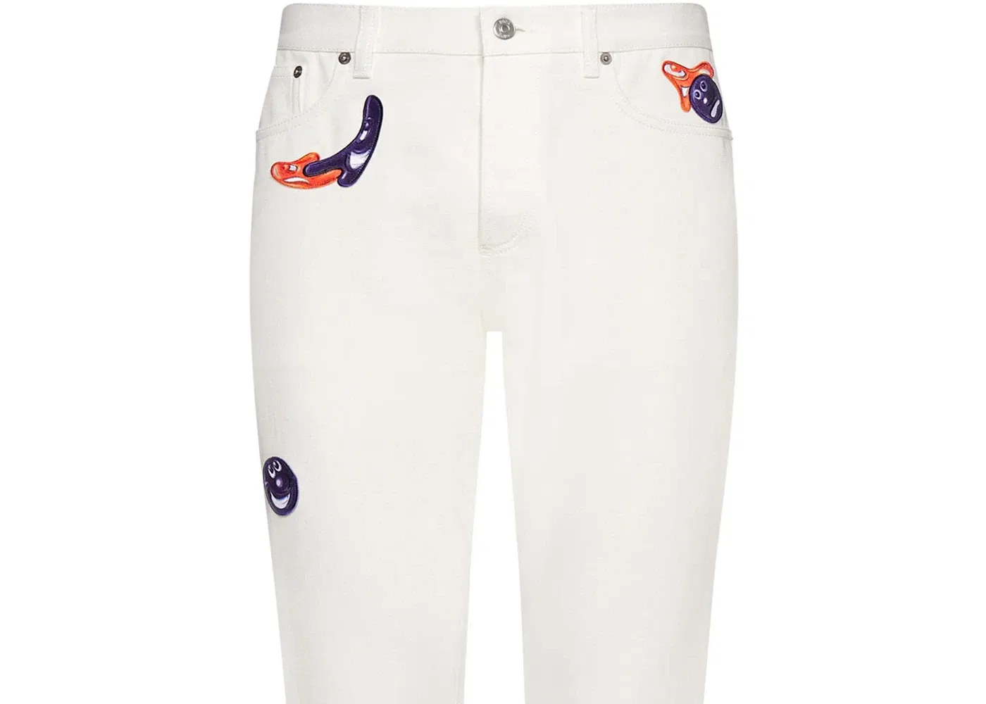 Мужские джинсы с принтом Dior x Kenny Scharf Logo Slim Fit Jean Dior, White — фото 3
