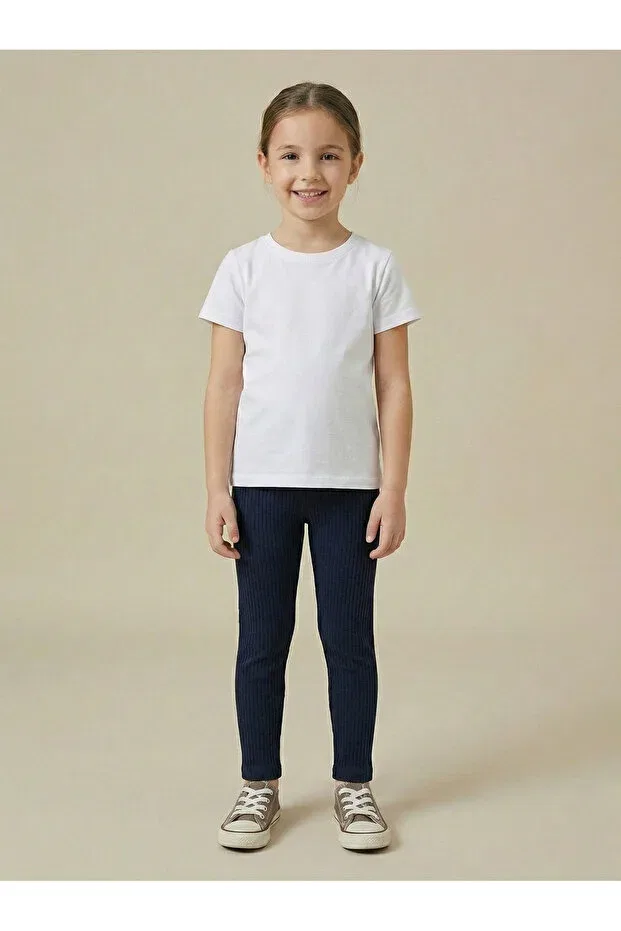 Детские леггинсы для девочек текстурированные Fatella, Navy Blue — фото 2