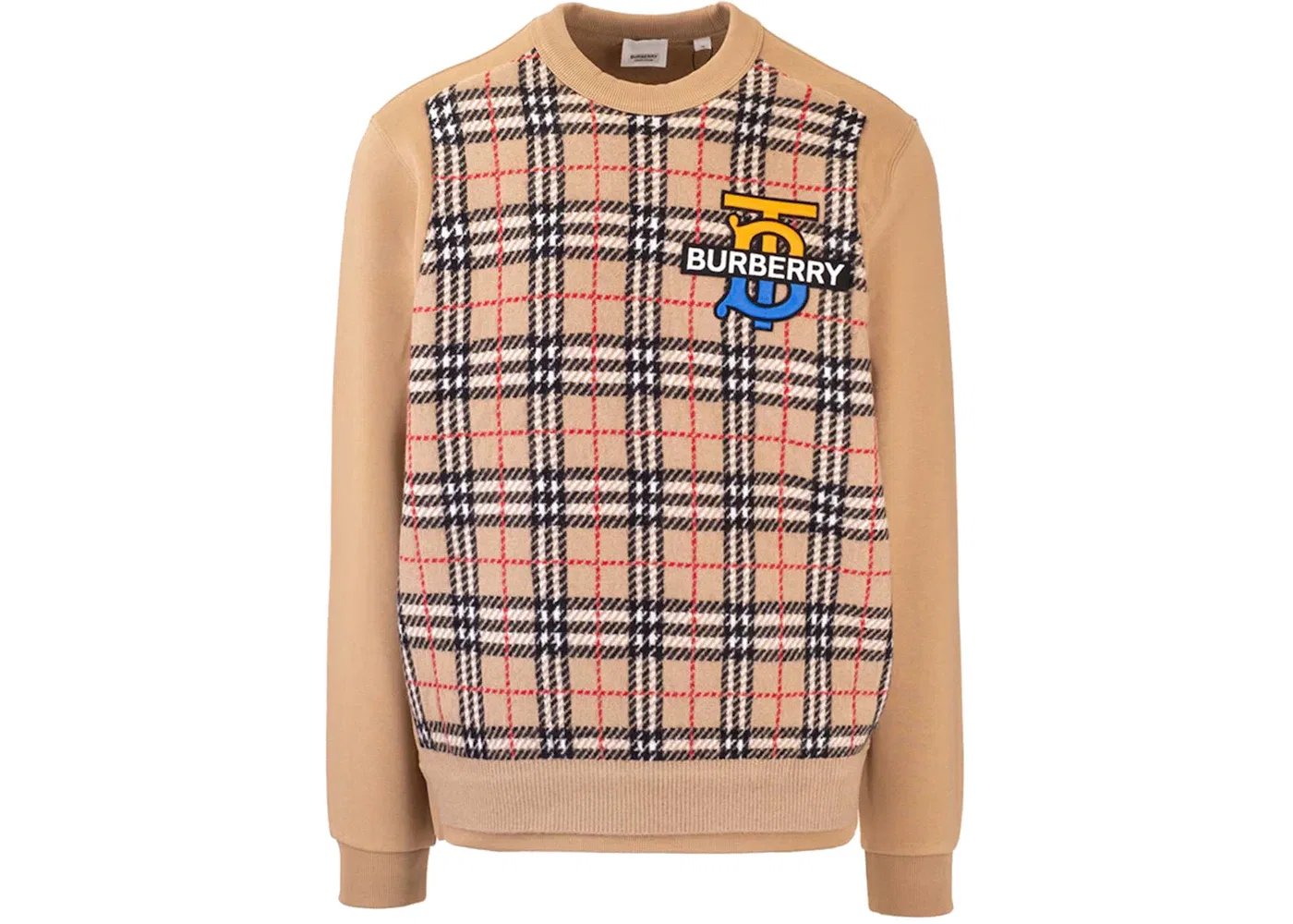 Мужской свитшот с принтом Burberry Monogram Motif Check Panel, Beige
