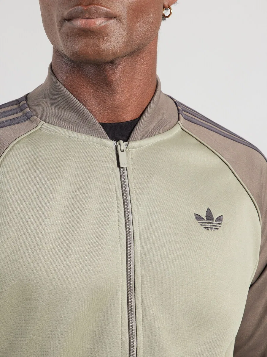 Худи на молнии ADIDAS ORIGINALS 'SST' зеленого и хаки цвета — фото 2