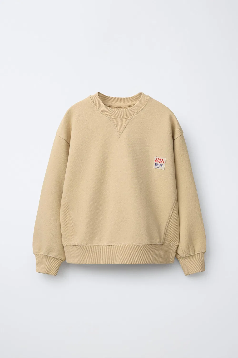 СВИТШОТ С ЭТИКЕТКОЙ, ОКРАШЕННОЙ В МАТЕРИАЛ ZARA, Beige