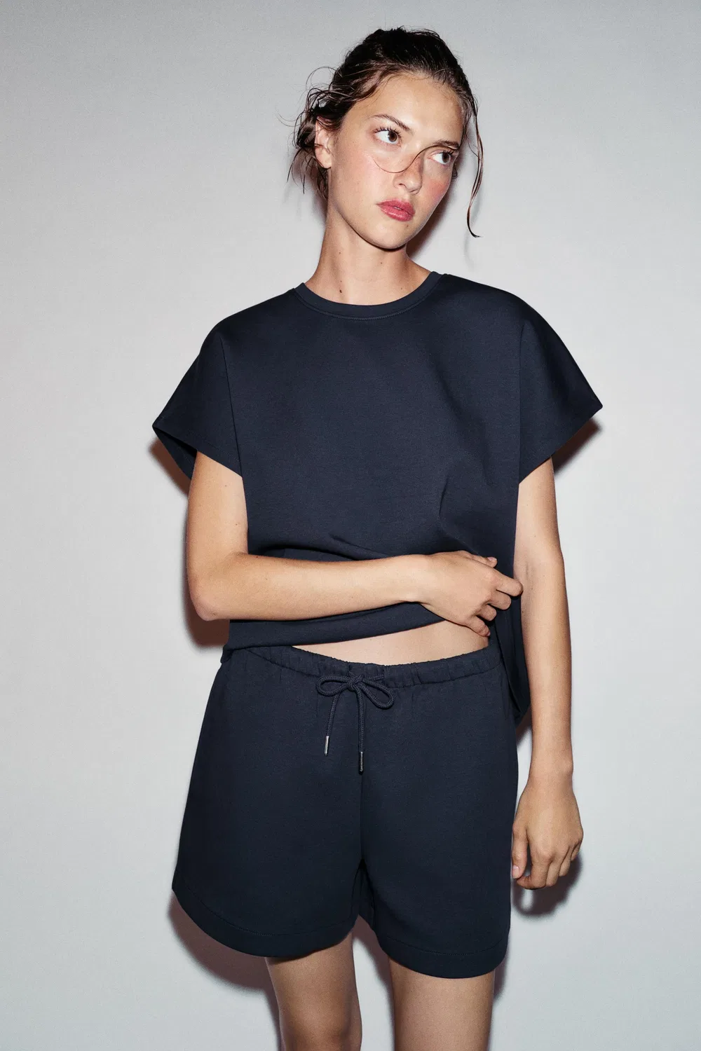 Шорты Interlock ZARA, Navy blue — фото 4