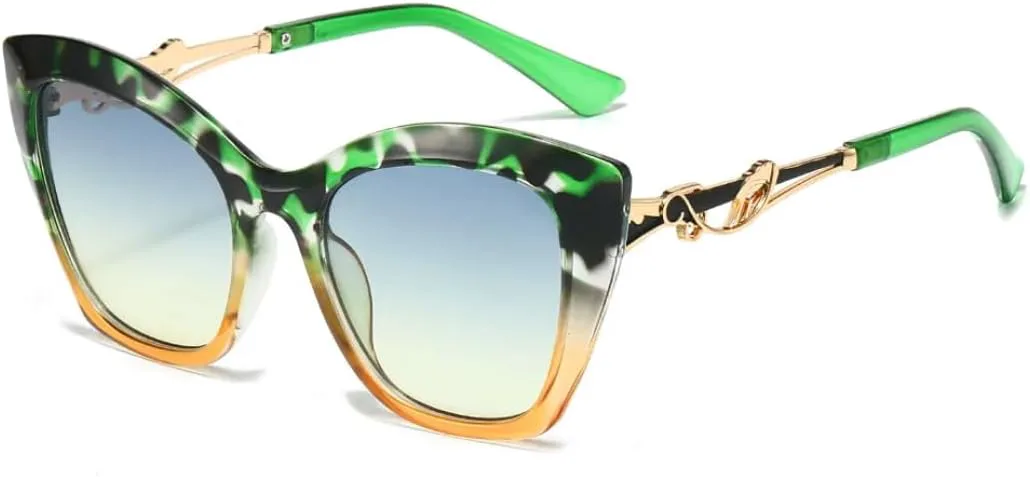 

Модные солнцезащитные очки в крупной оправе для женщин, стильные, изысканные, в форме «кошачьего глаза» и «бабочки», с защитой от УФ-излучения UV400 TVTBBVV, 3249-c5