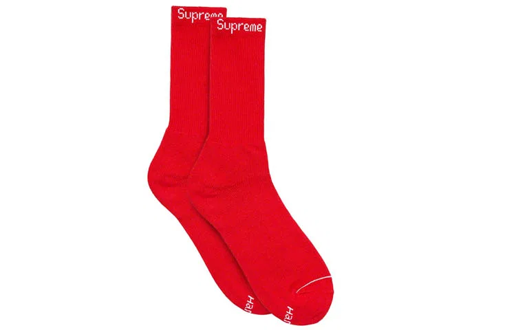 Носки Supreme Hanes 4 Pack, Red — фото 3