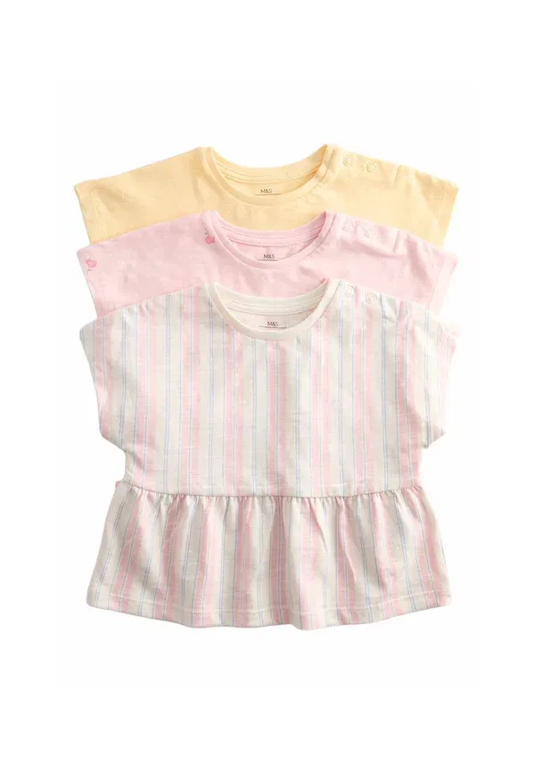 Комплект из 3 футболок, полосатые, Print T-shirt, Marks & Spencer, Multi, мультиколор