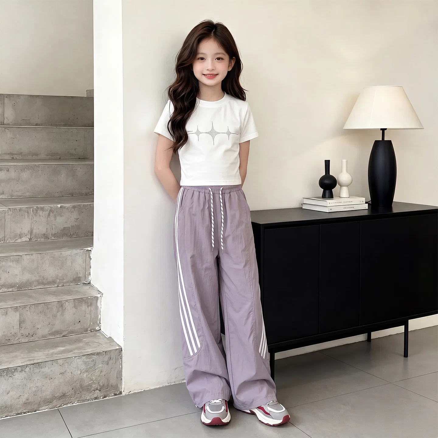 Детский спортивный комплект с круглым вырезом Gray Set TNTX — фото 4