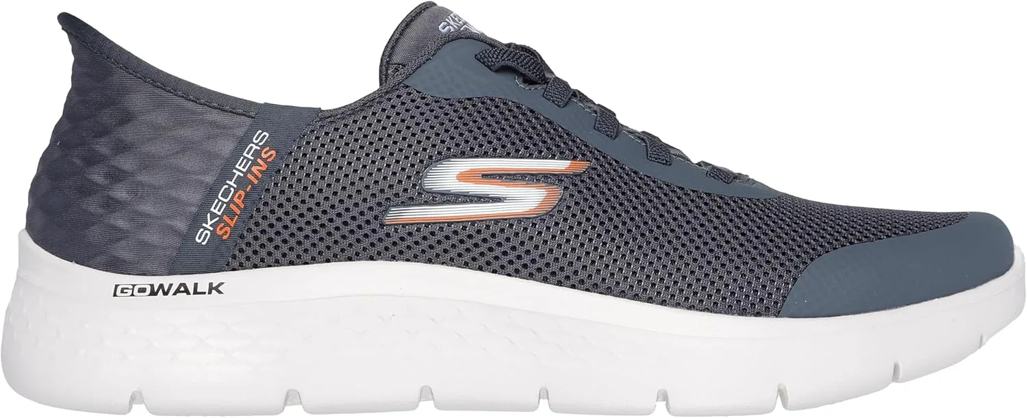 Мужские слипоны Skechers Hands Free: Go Walk Flex Hands Up Trainers, серый — фото 4