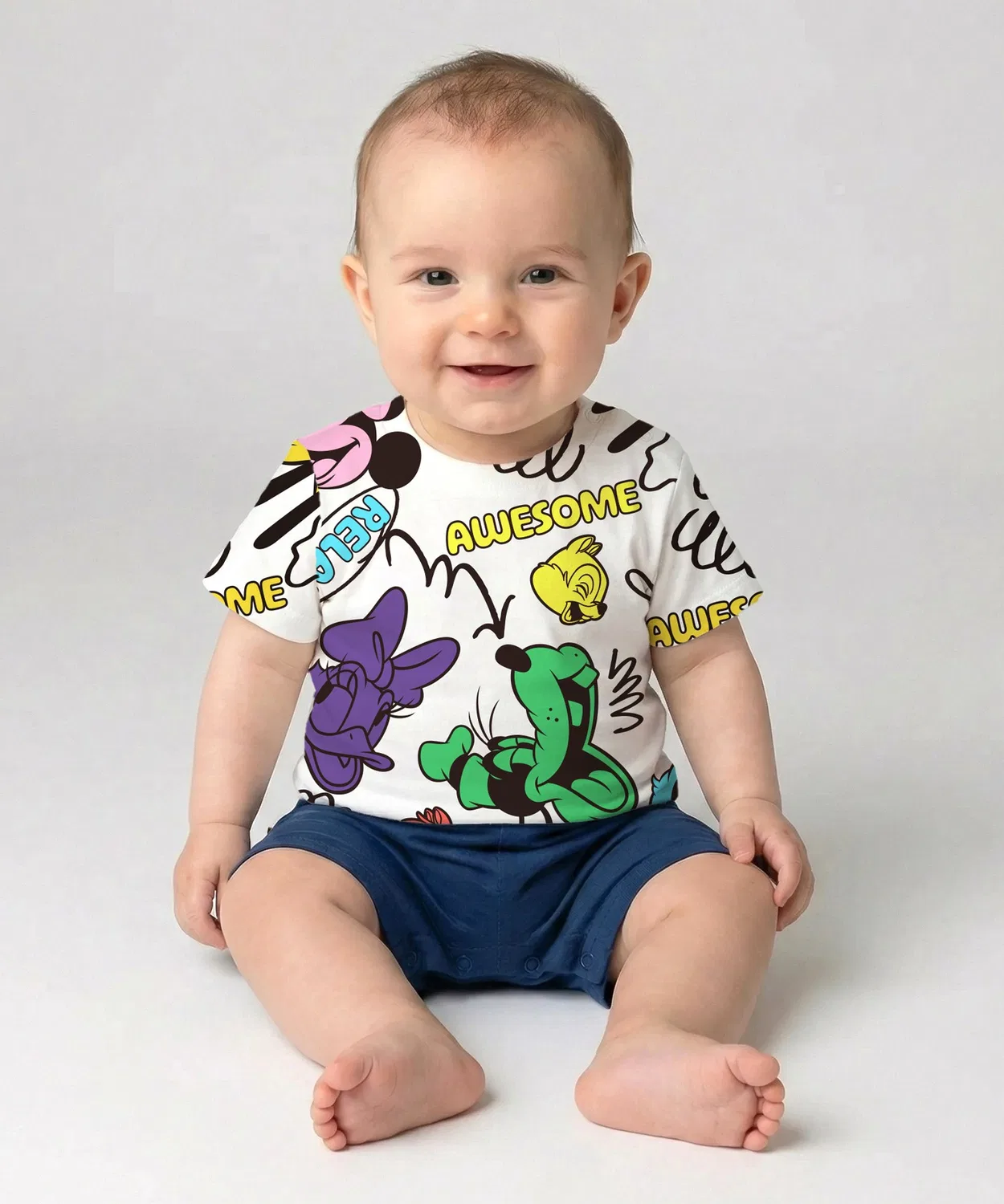 Ромпер с цветочным принтом BABYDOLL Disney, 80 см, белый — фото 4