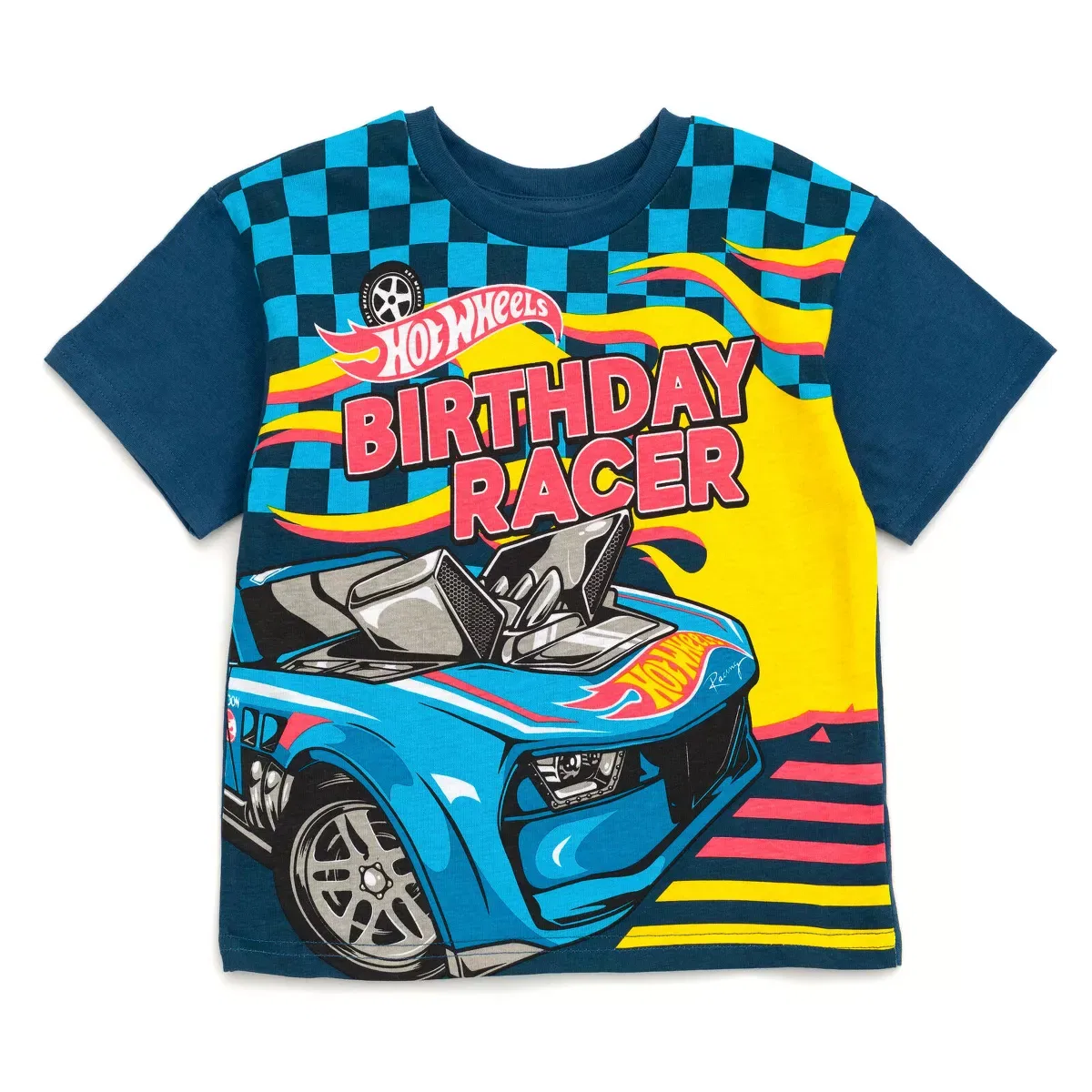 Детское футболка с принтом Birthday Drop Shoulder T-Shirt Hot Wheels, Navy