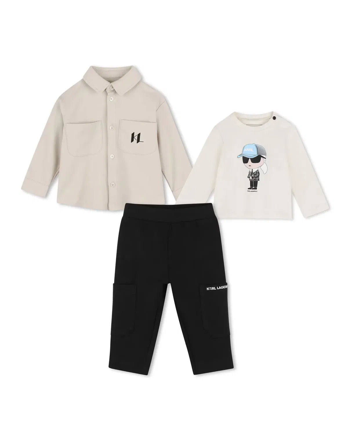 Детский комплект для мальчиков с принтом Karl Lagerfeld Kids, Multicolor