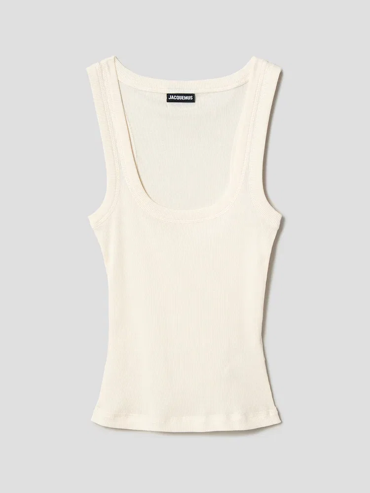 Топ JACQUEMUS Le Debardeur Gros Grain, White