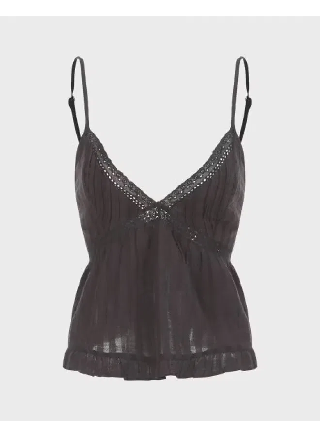 Топ на бретелях с завязками Zara, черный