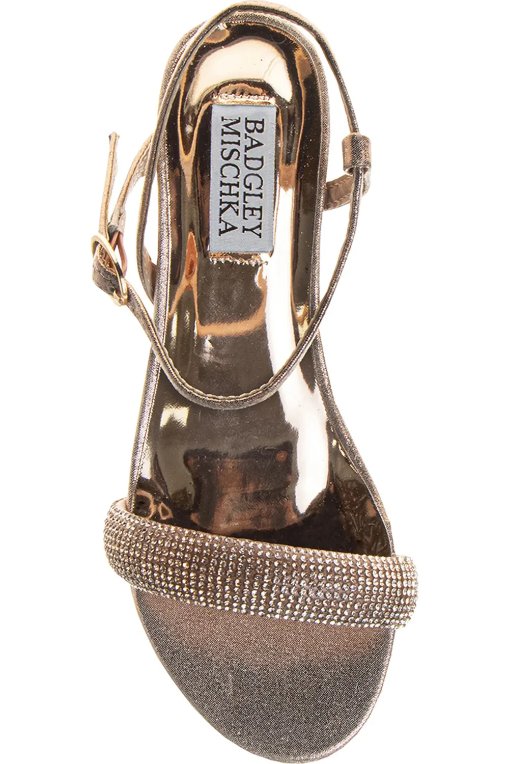 Детские сандалии с кристаллами Rhinestone Badgley Mischka Collection, Rose Gold — фото 4