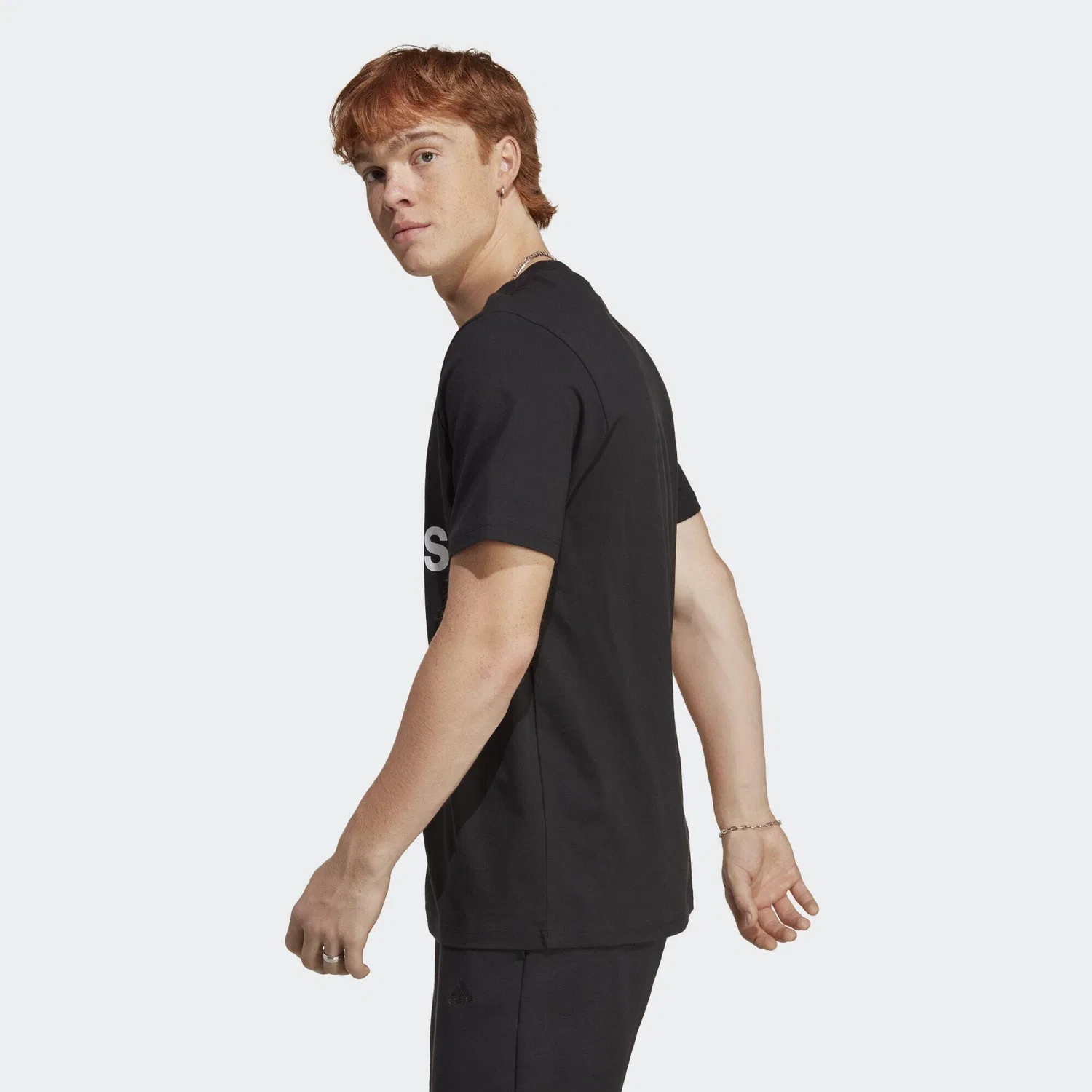 Мужская футболка с длинным рукавом Big Logo T-Shirt Adidas, Schwarz / Weiss — фото 3