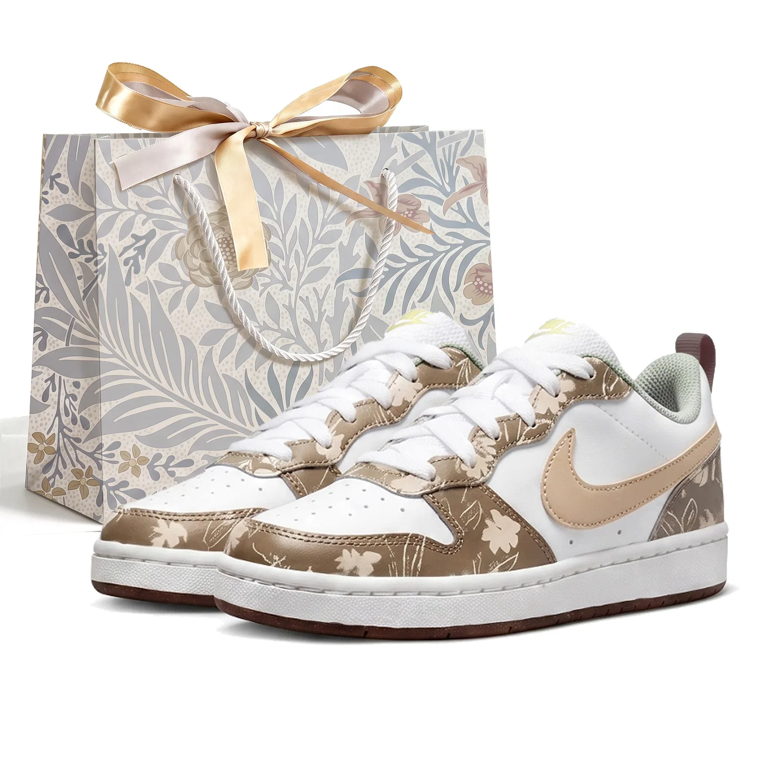Детские кроссовки для скейтбординга с низким верхом Nike Court Borough, Khaki