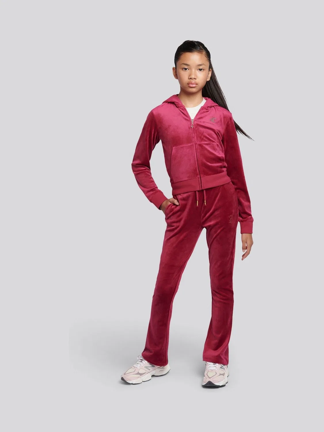 Джоггеры с диамантами, буткат Juicy Couture, красный — фото 3