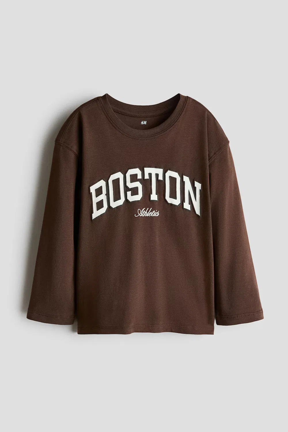 Рубашка с длинными рукавами и принтом H&M, Dunkelbraunmeliert