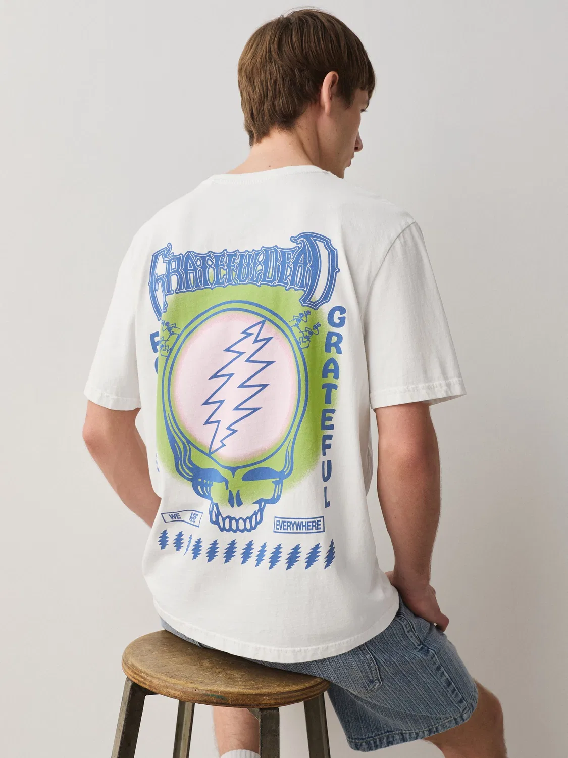 Футболка с графическим принтом Grateful Dead, Relaxed Fit Next, белый
