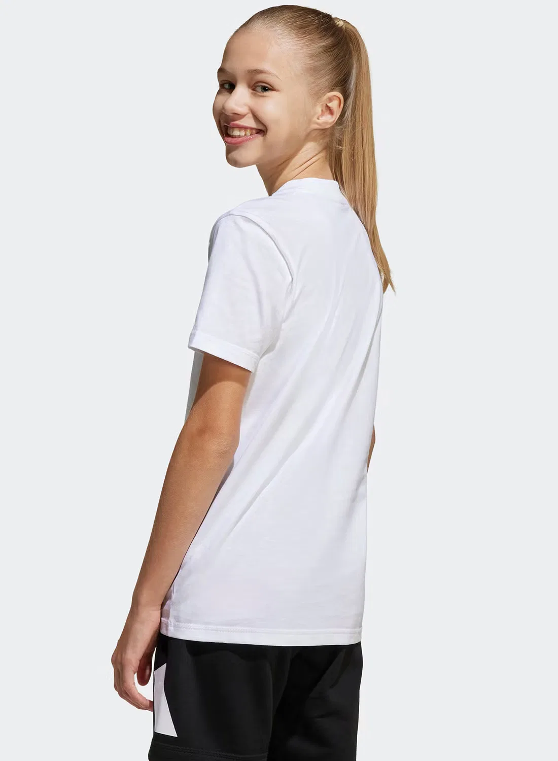 Комплект футболка и шорты хлопковый Youth Essential Adidas, белый — фото 2