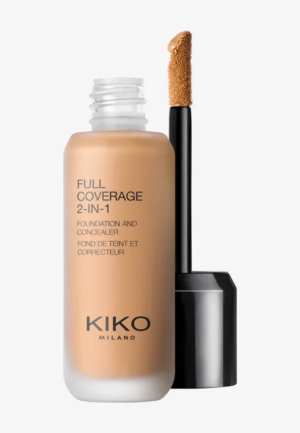 Тональный крем и консилер 2 в 1 с полным покрытием - тональная основа 25 мл Kiko Milano, цвет 80 warm beige
